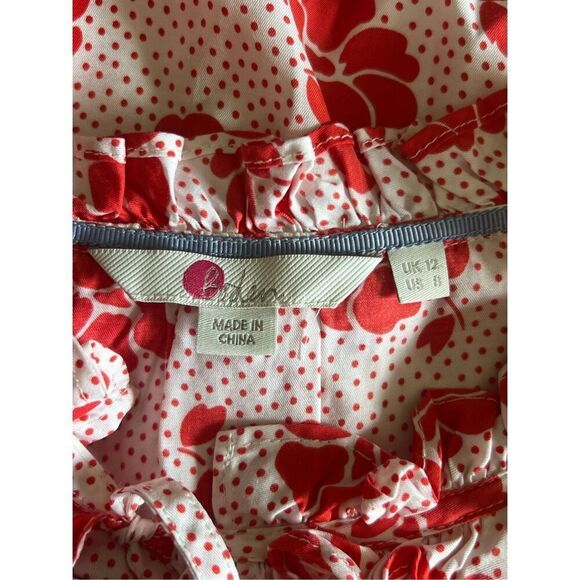 Boden woman’s 8 Amanda blouse silk blend white red floral tie neck career - Picture 7 of 7